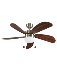 Ventilador techo 42" 5 aspas 1 luz bronce antiguo designers lighting