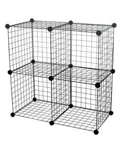 Mueble organizador cubos 4 espacios metal negro 73 x 73 x 36.5 cm