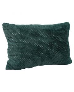 Cojin navideño verde puntos dorados 45 x 30 cm (agregue 3 al carrito pague 2)