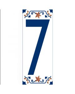 PIEZA AZULEJO NUMERO 7 AZUL 07X18