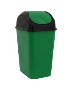 Basurero plástico verde vaivén 30 lts