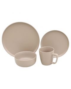 Vajilla de cerámica 16 piezas café claro