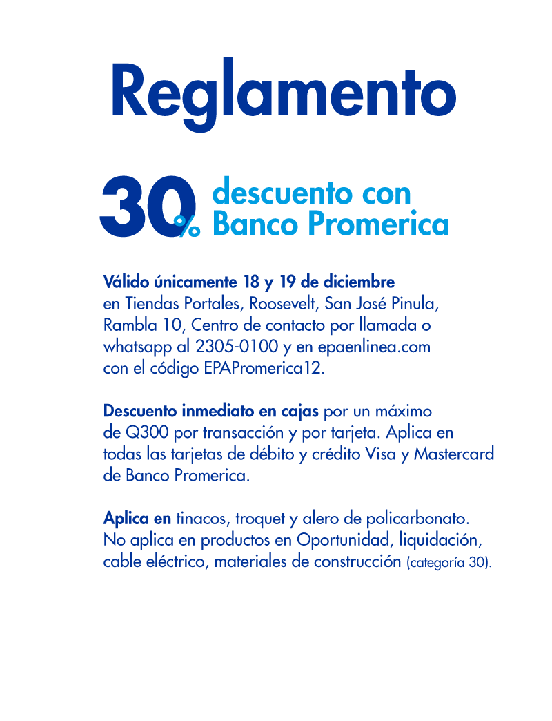 30% descuento con Banco Promerica