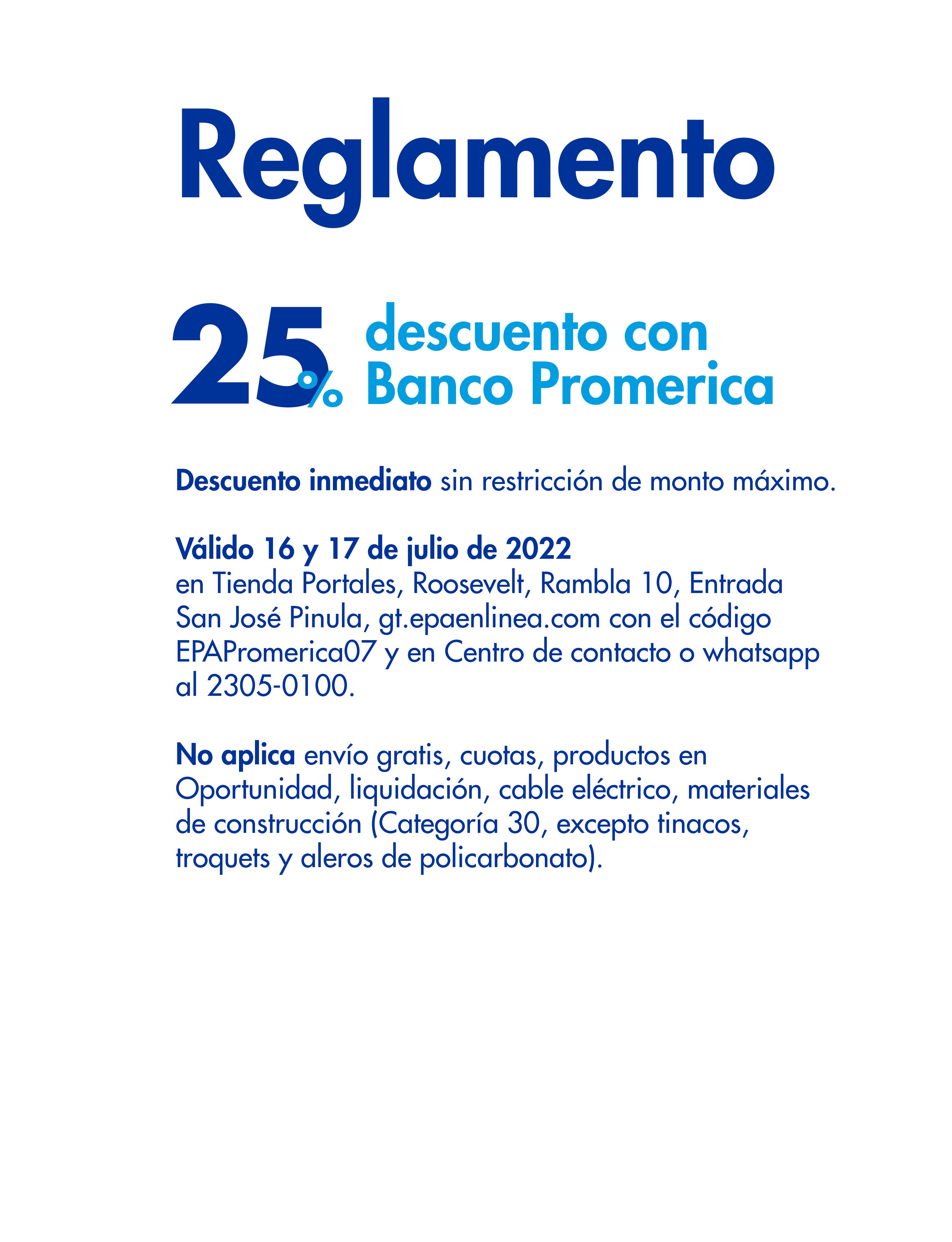 25% descuento con Banco Promerica