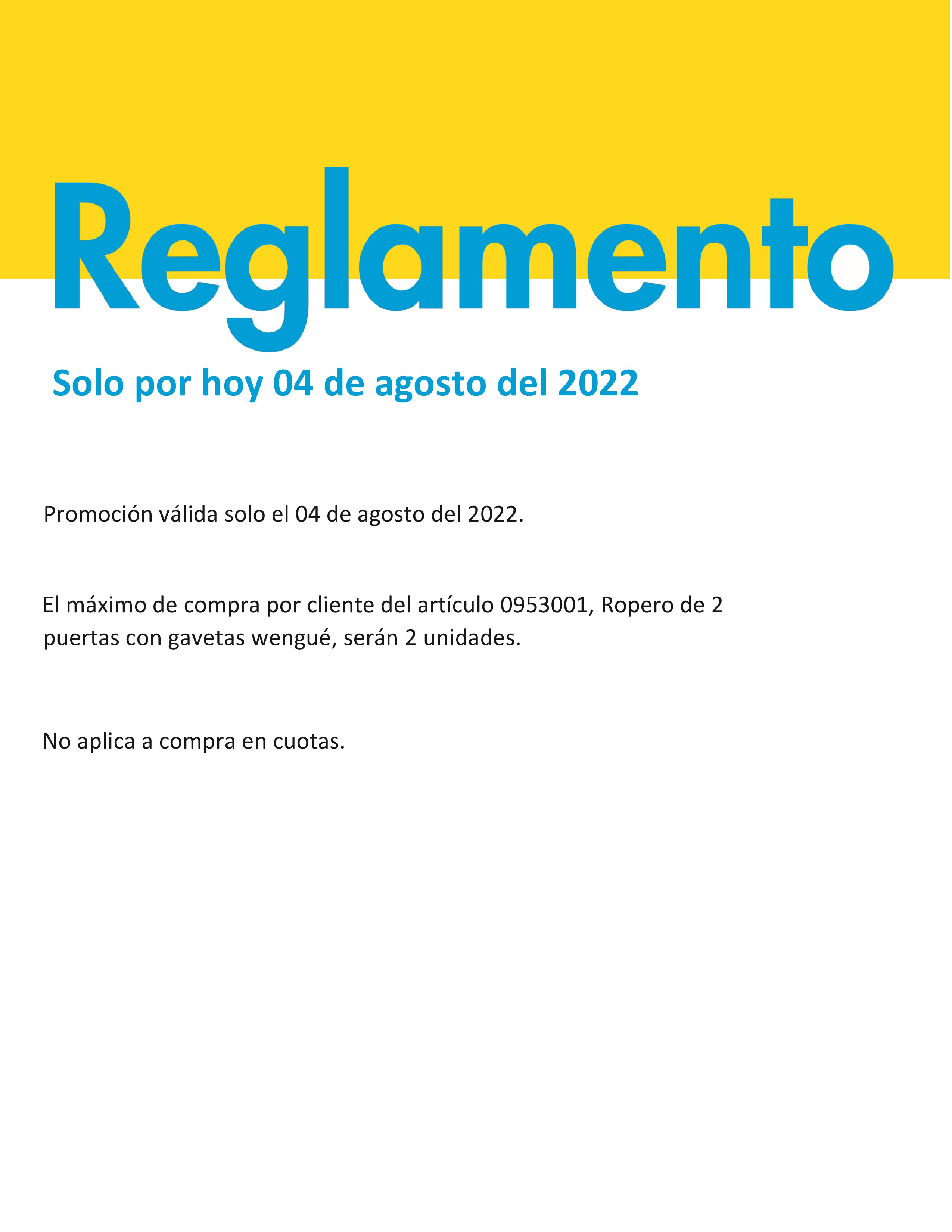 Solo por hoy 04 de agosto de 2022